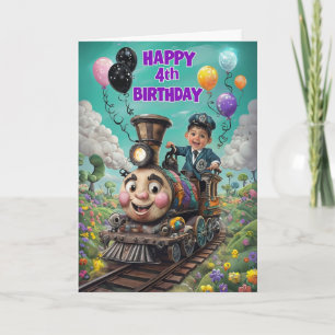 Carte Joyeux 4e anniversaire