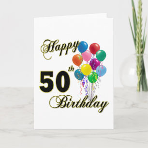Carte Joyeux 50e anniversaire cadeaux et vêtements d'ann