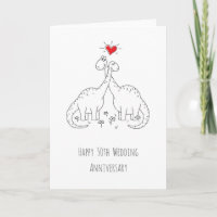 Joyeux 50e anniversaire de Mariage couple Dinosaur