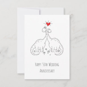 Carte Joyeux 50e Anniversaire de Mariage Dinosaures Cart
