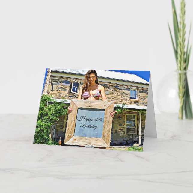 Carte Joyeux 50e anniversaire du Bikini Babe! (Devant)