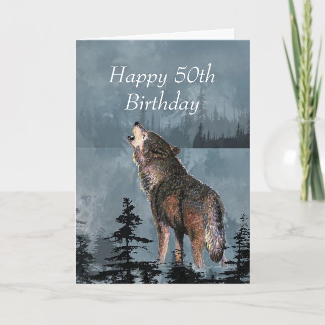 Carte Joyeux 50e anniversaire hurling Wolf Vous êtes gén (Devant)