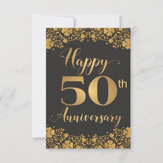 Carte Joyeux 50e anniversaire Jublilee Mariage d'or (Devant)