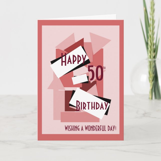 Carte Joyeux 50ème anniversaire vous souhaitant une merv (Devant)