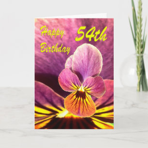 Carte Joyeux 54ème anniversaire Pansy Flower