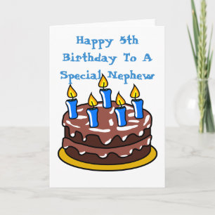 Carte Joyeux 5ème Anniversaire à un Neveu Spécial Gâteau