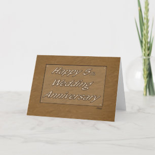 Carte Joyeux 5ème anniversaire de mariage Bois