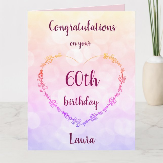 Carte Joyeux 60e anniversaire personnalisé (Devant)