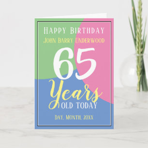 Carte Joyeux 65e anniversaire