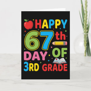 Carte Joyeux 67e jour d'école Enseignant Mignon Salle de