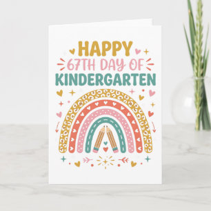 Carte Joyeux 67e jour d'école maternelle enseignante Arc