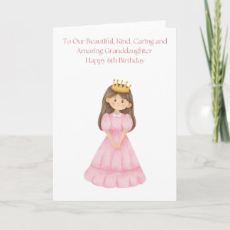Carte Joyeux 6e anniversaire à notre petite-fille