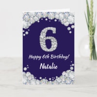 Joyeux 6e anniversaire Marine Bleu et Parties scin