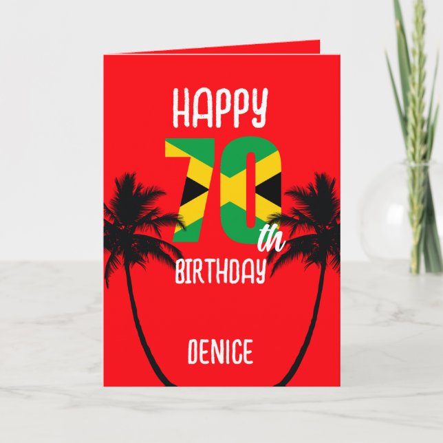 Carte Joyeux 70ème anniversaire en Jamaïque (Devant)