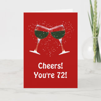 Carte Joyeux 72e anniversaire Cheers Toasting
