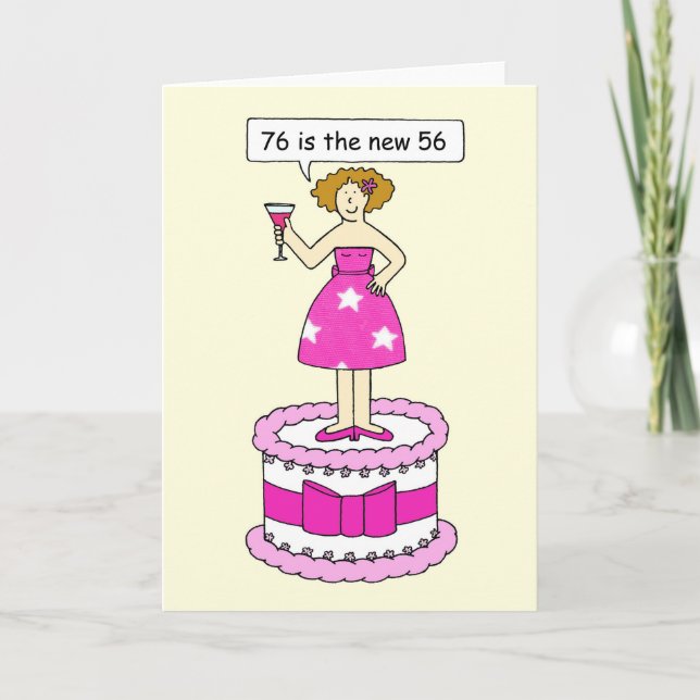 Carte Joyeux 76e anniversaire pour elle 76 est le Nouvea (Devant)