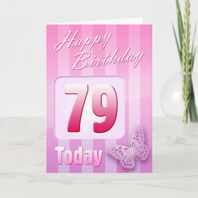Carte Joyeux 79e anniversaire Grand Mère Grande-tante ma (Devant)