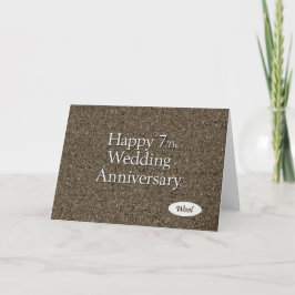 Carte Joyeux 7ème anniversaire de mariage Laine