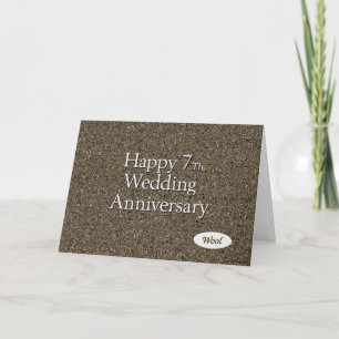 Carte Joyeux 7ème anniversaire de mariage laine