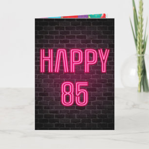 Carte Joyeux 85e anniversaire Neon Connexion en brique