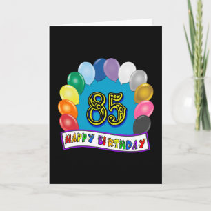 Carte Joyeux 85th anniversaire avec des ballons