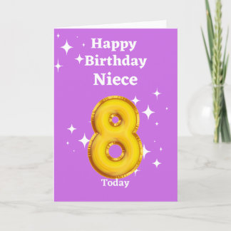 Carte Joyeux 8 Anniversaire nièce
