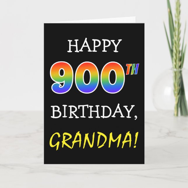 Carte "JOYEUX 900TH ANNIVERSAIRE idiot et plaisantant, (Devant)