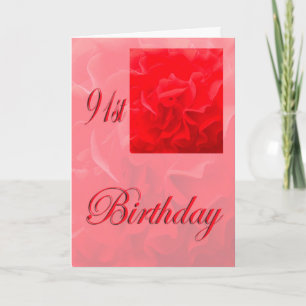 Carte Joyeux 91e anniversaire Dianthus Flower rouge