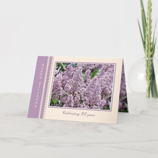 Carte Joyeux 92Sd Fleurs Lilac Anniversaires (Devant)