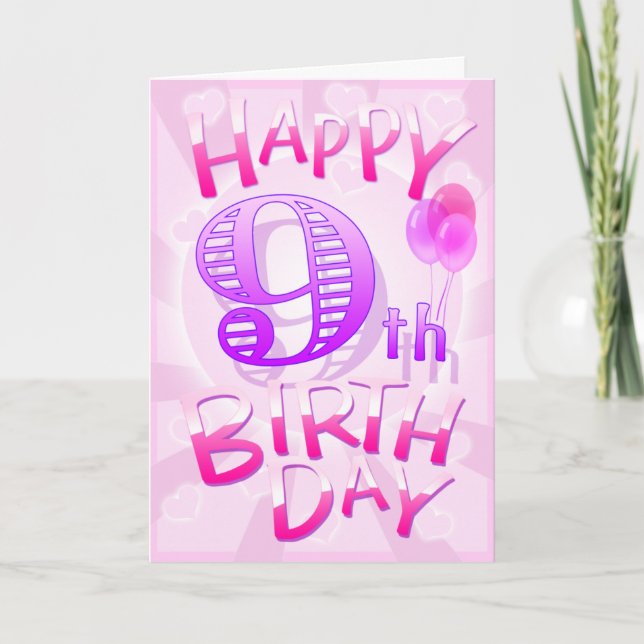 Carte Joyeux 9e anniversaire (Devant)