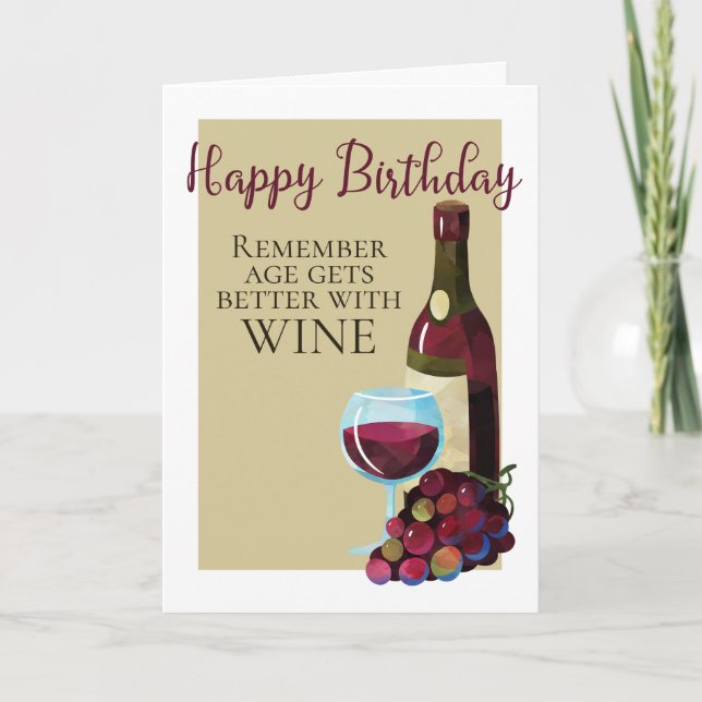 Carte Joyeux Âge D'Anniversaire S'Améliore Avec L'Humour (Devant)