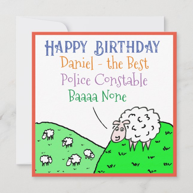 Carte Joyeux agent de police d'anniversaire drôle (Devant)