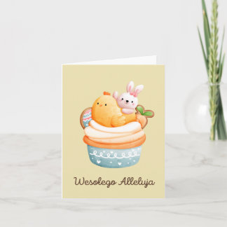 Carte Joyeux Alleluja, polonais Joyeuses Pâques 