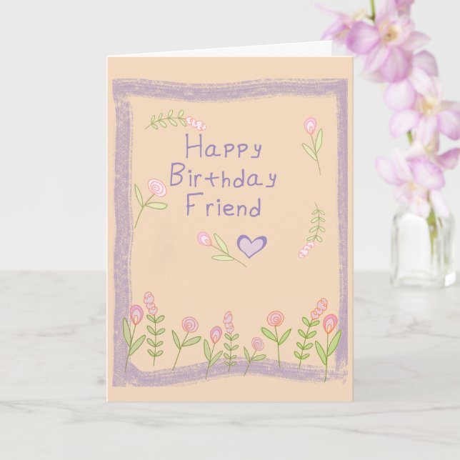 Carte Joyeux Ami d'anniversaire (Orchidée)