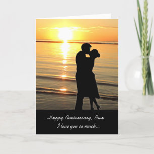 Carte Joyeux Amour Anniversaire, Coucher de soleil sur l