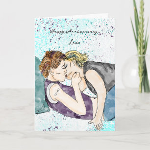 Carte Joyeux Amour Anniversaire   Lesbian Kiss
