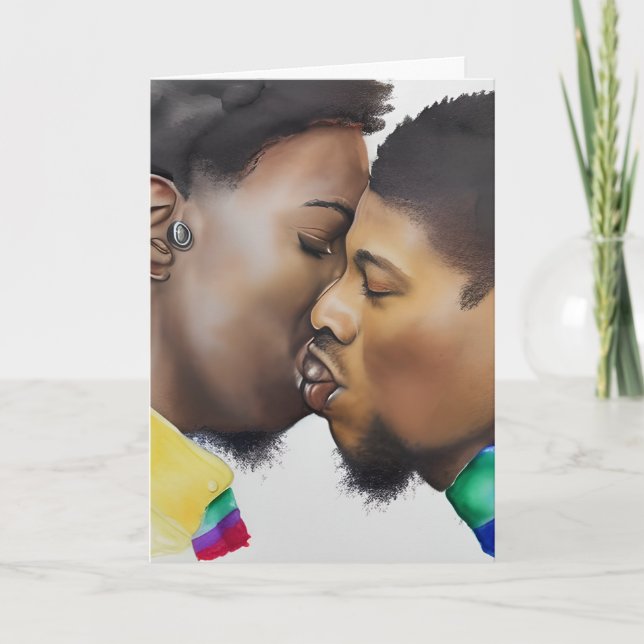 Carte Joyeux Amour d'anniversaire LGBTQIA+ Hommes gays (Devant)