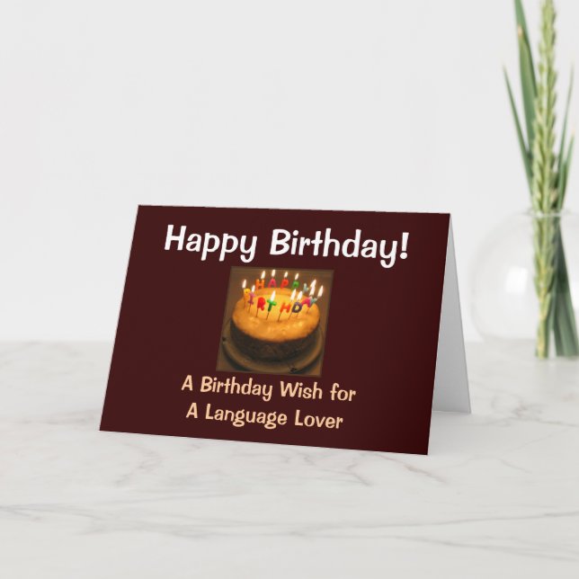 Carte Joyeux Amoureux de la langue d'anniversaire (Devant)