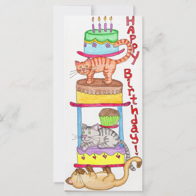Carte Joyeux Amoureux des chats d'anniversaire (Devant)