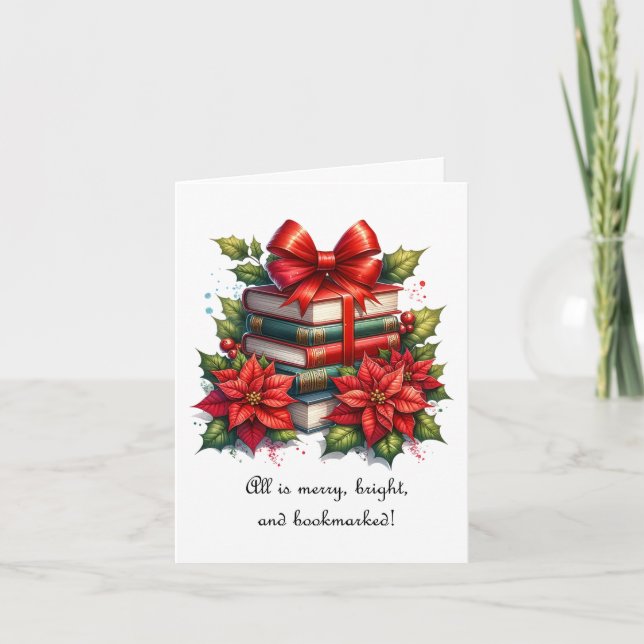 Carte Joyeux amoureux du livre de Noël (Devant)
