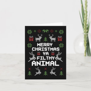 Carte Joyeux animal de Noël sale Ya