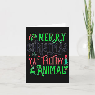 Carte Joyeux animal de Noël sale Ya Xmas Famille Pajam