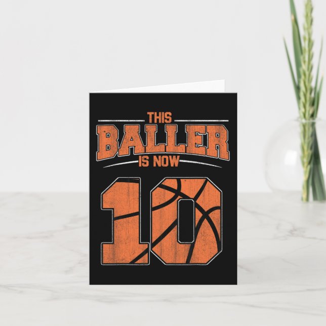 Carte Joyeux anniversaire 10e 10 ans Basketball Garçons  (Devant)