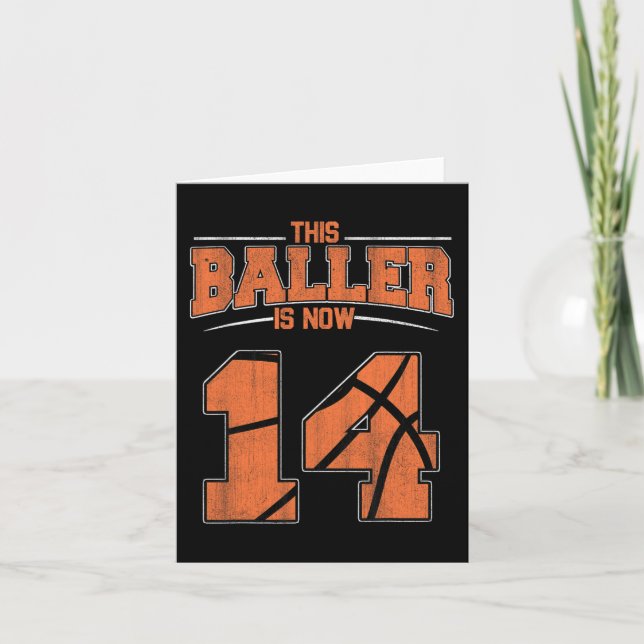 Carte Joyeux Anniversaire 14 Ans Garçons de Basketball Q (Devant)