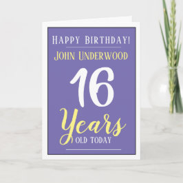 Carte Joyeux anniversaire 16 ans