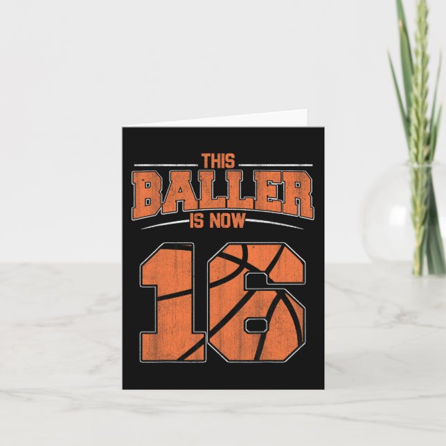 Carte Joyeux anniversaire 16 ans garçons de basket-ball  (Devant)