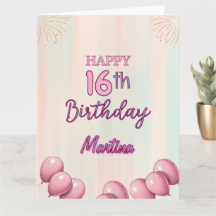 Carte Joyeux anniversaire 16e adolescente douce fille