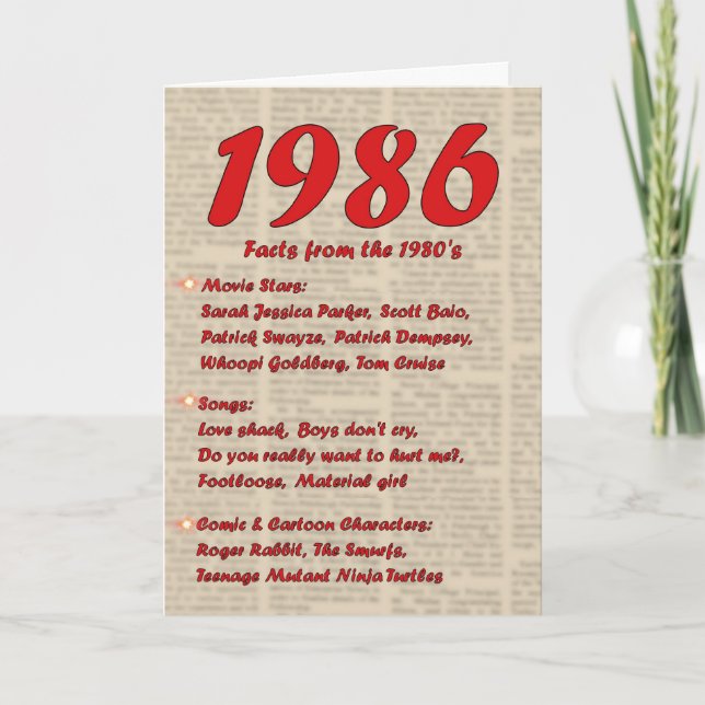 Carte Joyeux anniversaire 1986 Année de naissance Neon 8 (Devant)