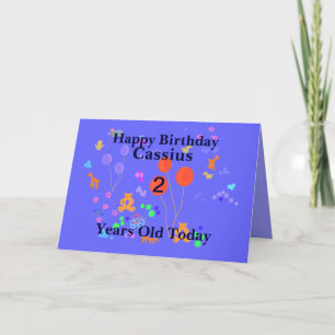 Carte Joyeux anniversaire 2 ans Ajouter un nom