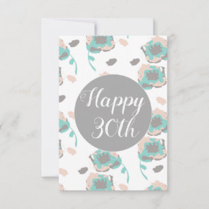 Carte Joyeux anniversaire 30e 50e 60e Floral